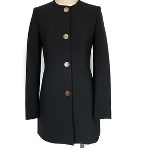 Zara Black Fitted Frock Coat with Gold Snaps Size XL